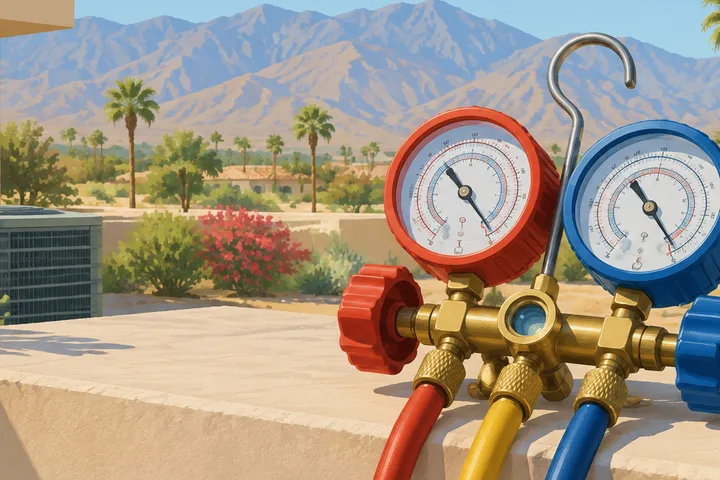Illustrative home AC equipment scene