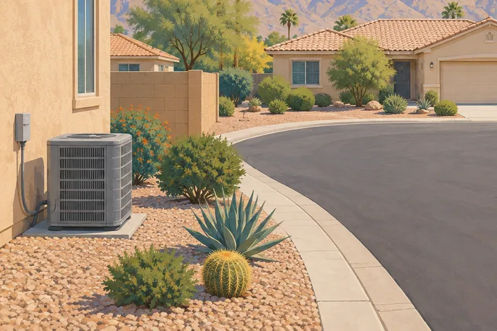 Illustrative detail of residential air conditioning equipment