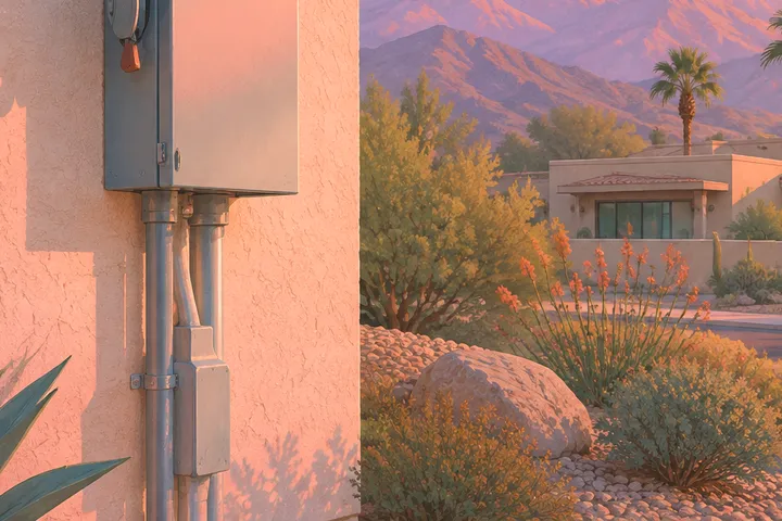 Illustrative residential AC scene, not a customer property