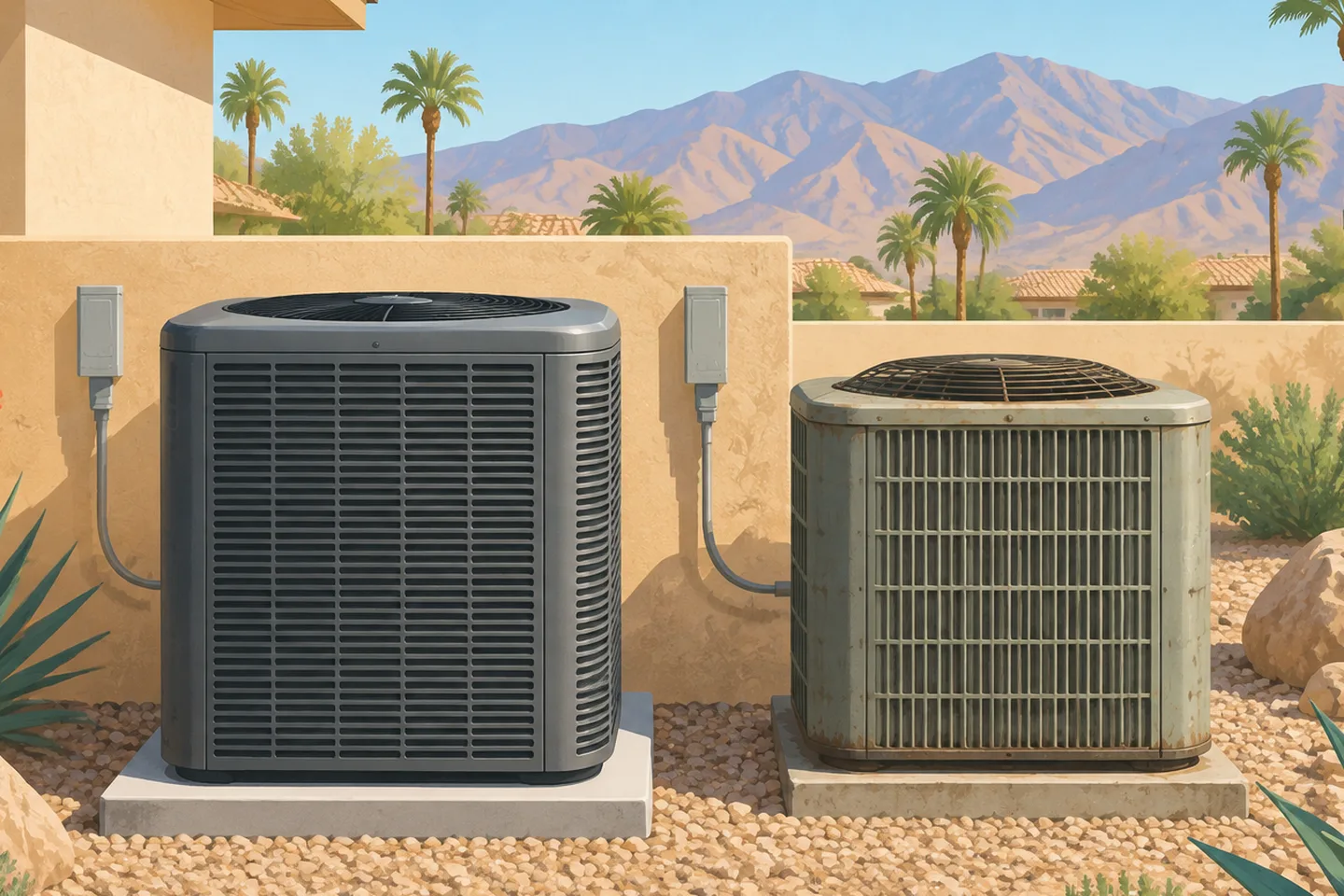 Conceptual illustration of home air conditioning and airflow
