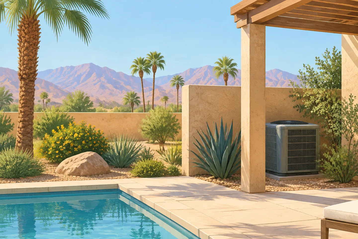 Conceptual illustration of home air conditioning and airflow