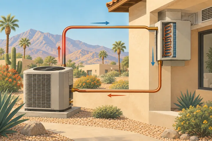 Illustrative residential AC scene, not a customer property