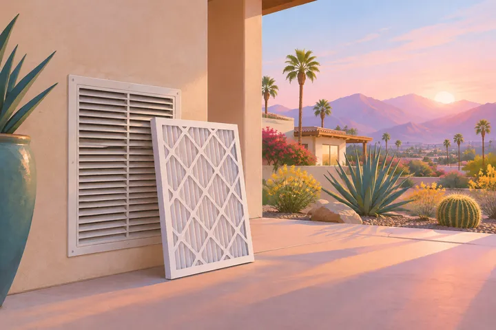 Illustrative home AC equipment scene
