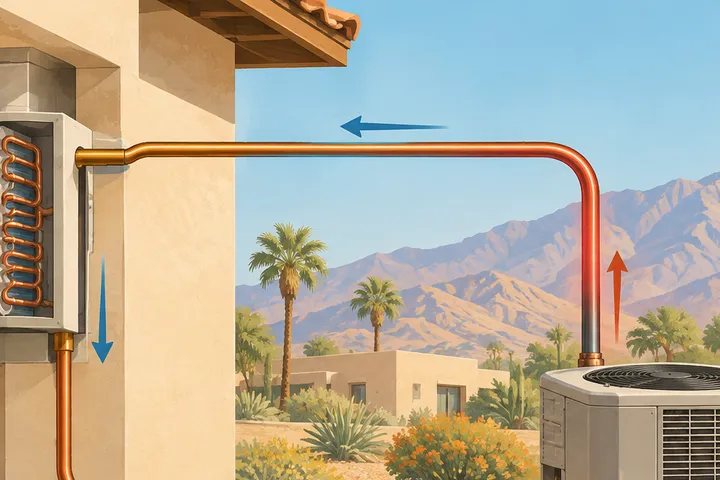 Illustrative residential AC scene, not a customer property