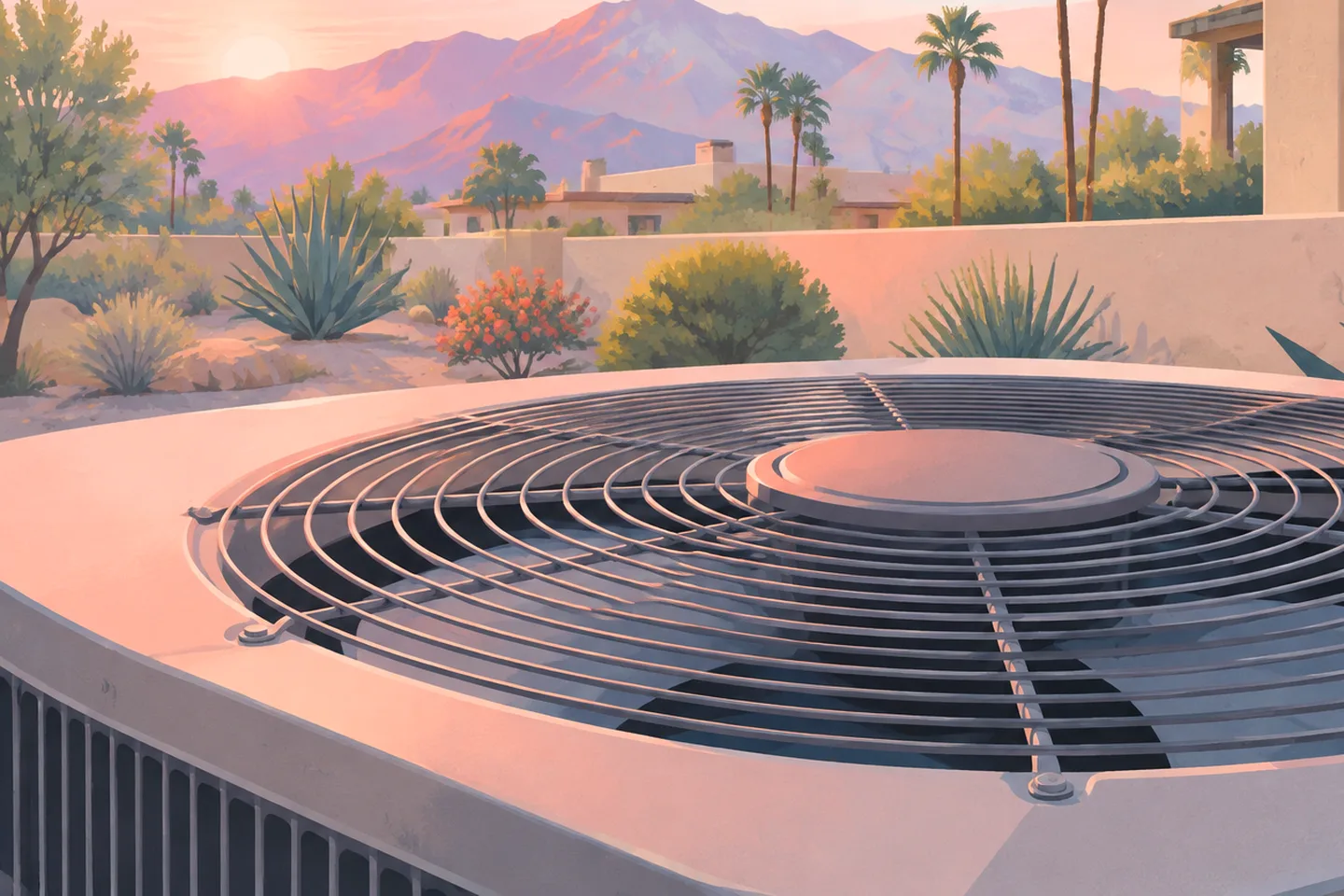 Conceptual illustration of home air conditioning and airflow