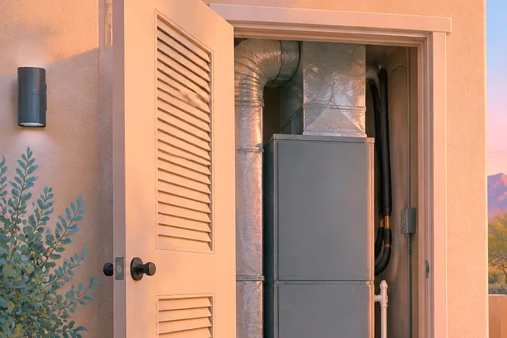 Illustrative home AC equipment scene