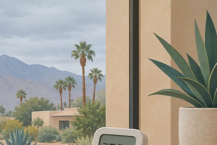 Illustrative home AC equipment scene
