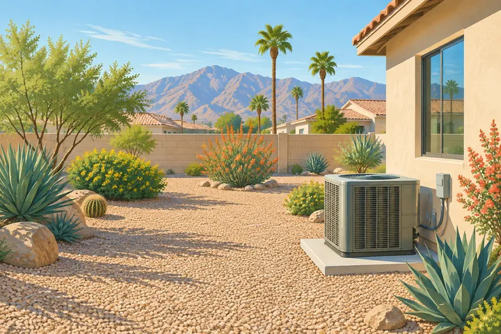 Illustrative home AC equipment scene