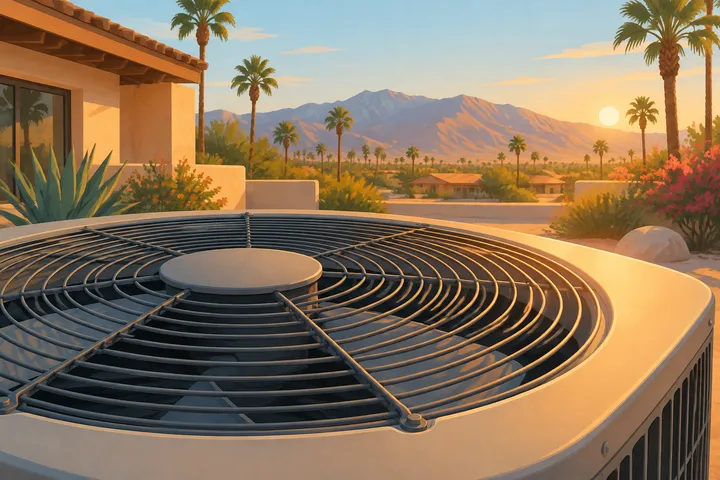 Illustrative home AC equipment scene